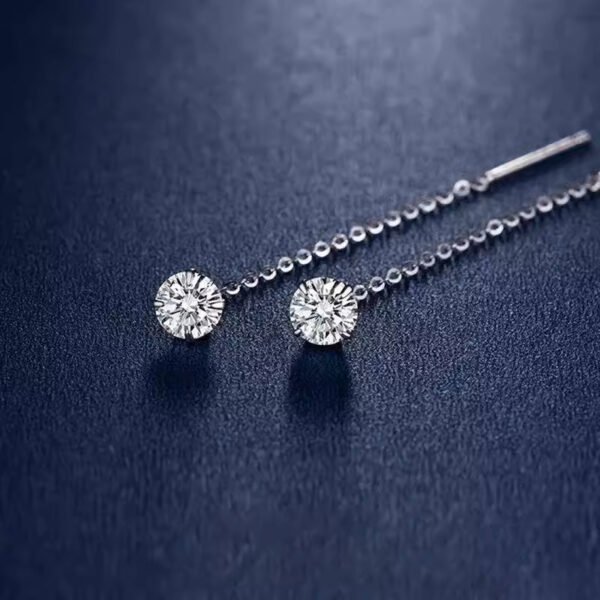 Cubic Zirconia Chain Drop Earrings