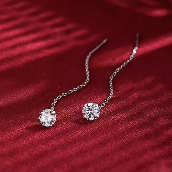 Cubic Zirconia Chain Drop Earrings